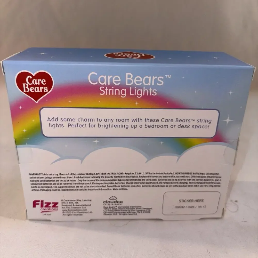 Care Bears Bundle: Lip Balm Set of 2 Flavored AND String Lights NEW
